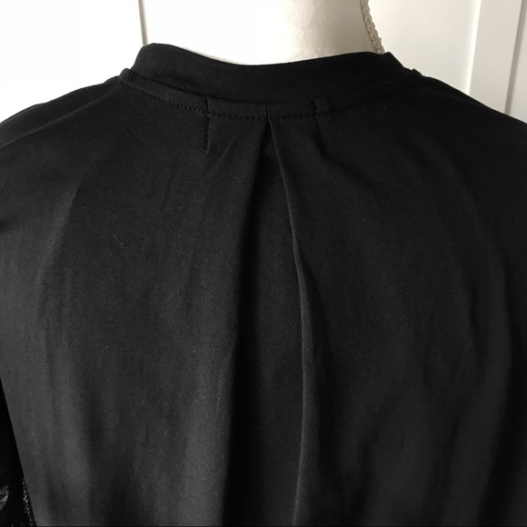 Black Eyelet Ruffle Sleeve Tee - Picture 7 of 8